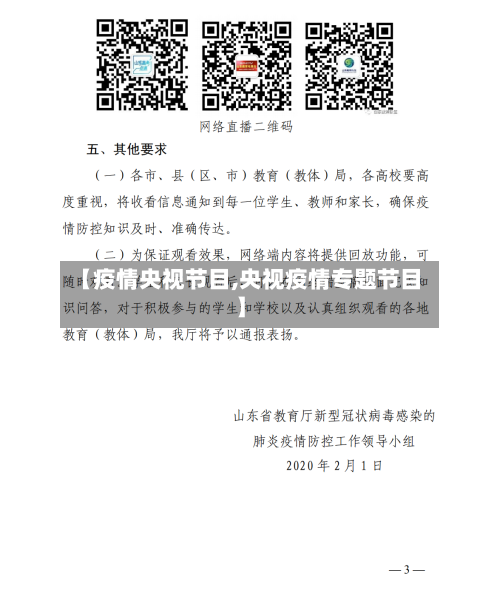 【疫情央视节目,央视疫情专题节目】