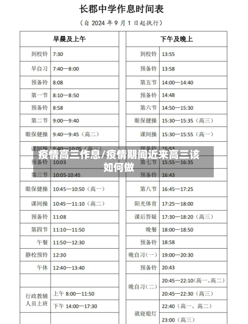 疫情高三作息/疫情期间近来高三该如何做-第2张图片