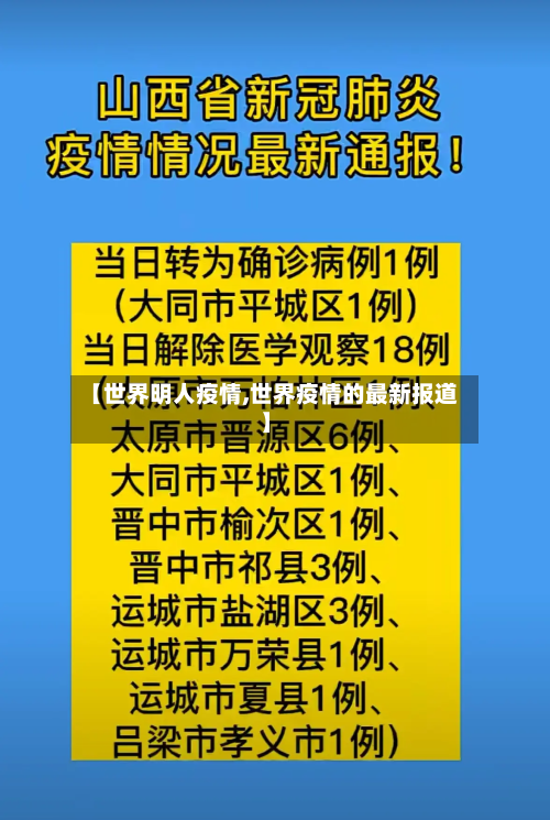【世界明人疫情,世界疫情的最新报道】